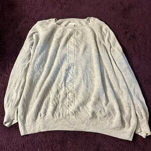 LC Lauren Conrad Gray Cable Knit Sweater Pullover Casual XXL